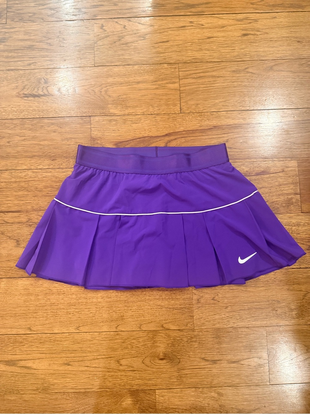 Nike Purple Pleated Skater Tennis Skirt with White Piping